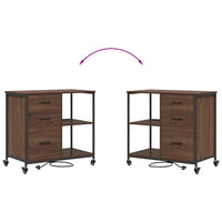vidaXL Mobile per Ufficio con ruota Rovere marrone 76 x 41 x 72 cm