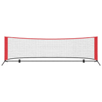 vidaXL Rete da tennis Nero e rosso 301 x 90.5 x 87 cm Poliestere