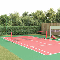 vidaXL Rete da tennis Manuale Nero e rosso 396 x 92 x 87 cm Poliestere