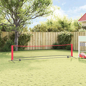 vidaXL Rete da tennis Manuale Nero e rosso 396 x 92 x 87 cm Poliestere