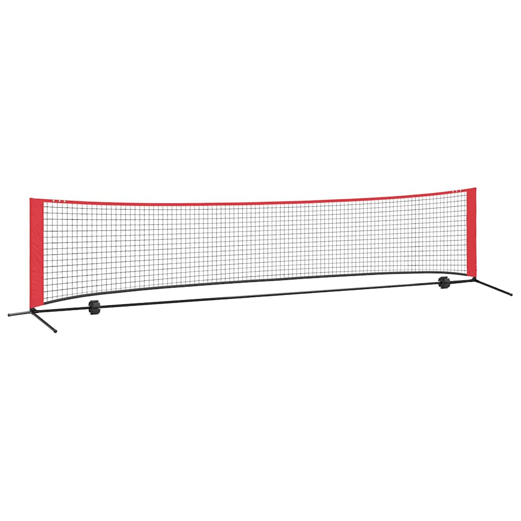 vidaXL Rete da tennis Manuale Nero e rosso 396 x 92 x 87 cm Poliestere