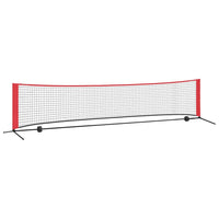 vidaXL Rete da tennis Manuale Nero e rosso 396 x 92 x 87 cm Poliestere