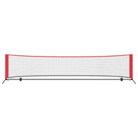 vidaXL Rete da tennis Manuale Nero e rosso 396 x 92 x 87 cm Poliestere