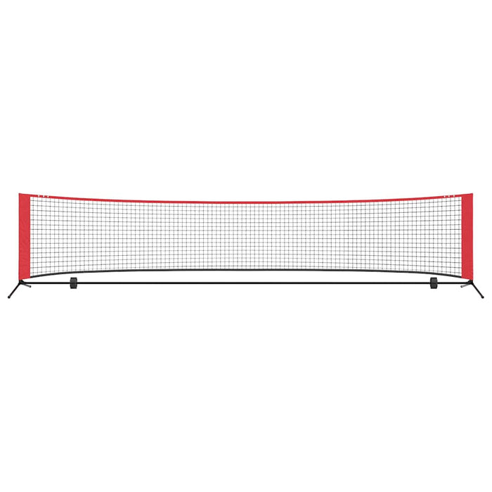 vidaXL Rete da tennis Manuale Nero e rosso 396 x 92 x 87 cm Poliestere