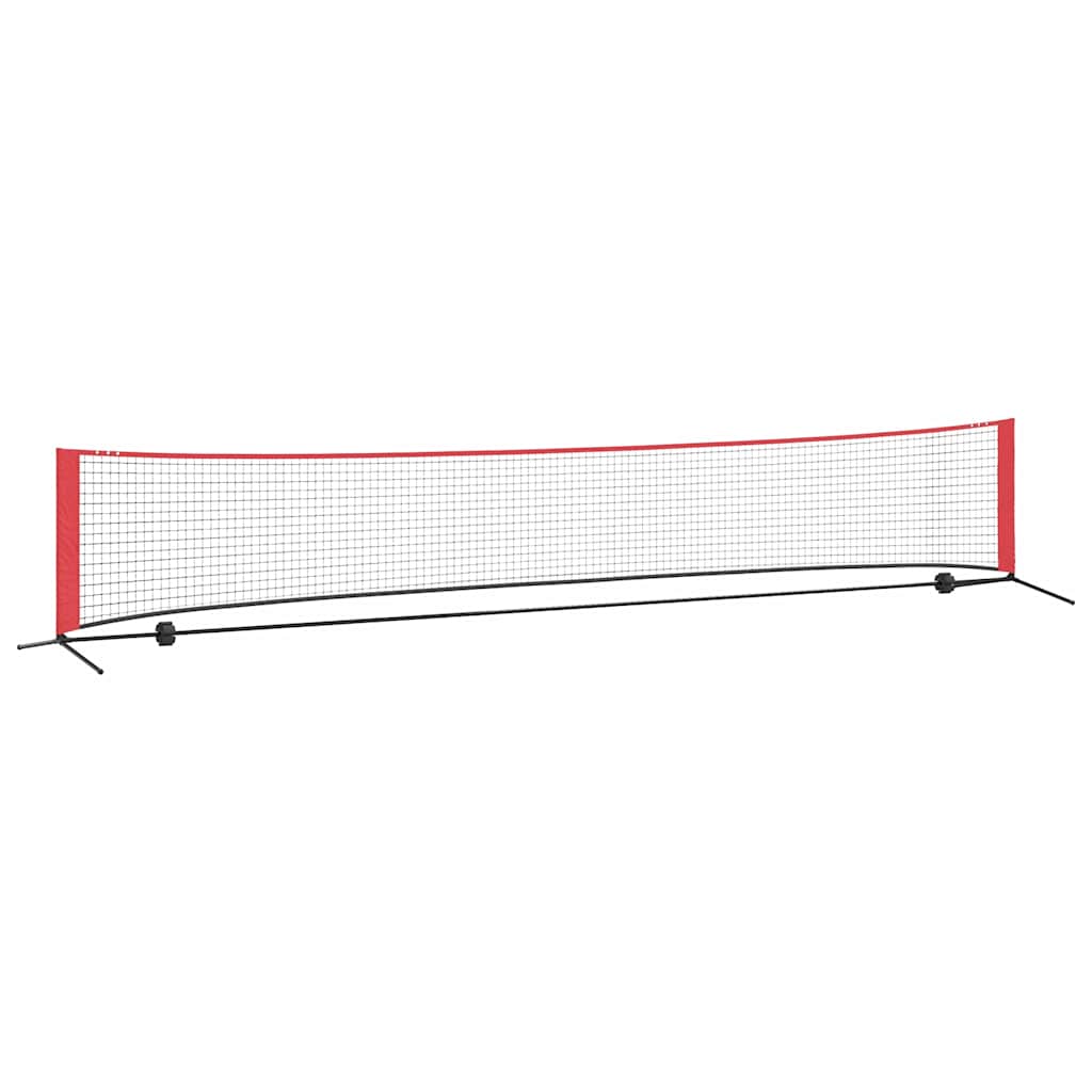 vidaXL Rete da tennis Nero e rosso 494.5 x 90 x 87 cm Poliestere