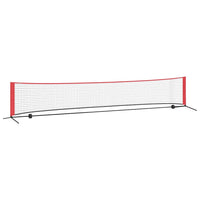 vidaXL Rete da tennis Nero e rosso 494.5 x 90 x 87 cm Poliestere