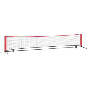vidaXL Rete da tennis Nero e rosso 494.5 x 90 x 87 cm Poliestere