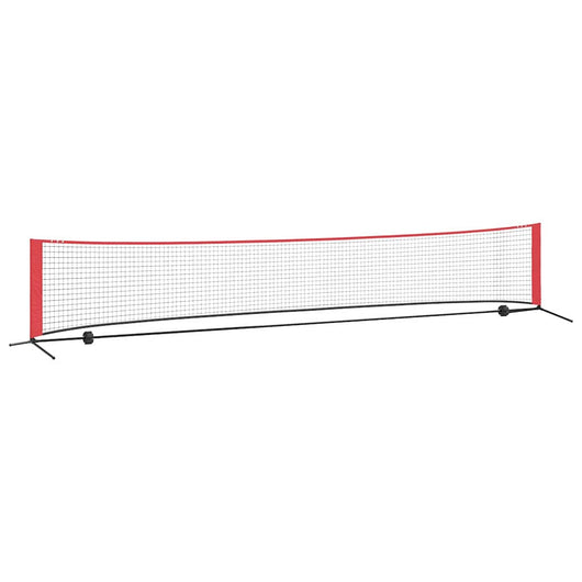 vidaXL Rete da tennis Nero e rosso 494.5 x 90 x 87 cm Poliestere
