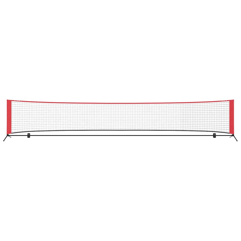 vidaXL Rete da tennis Nero e rosso 494.5 x 90 x 87 cm Poliestere
