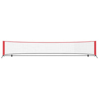 vidaXL Rete da tennis Nero e rosso 494.5 x 90 x 87 cm Poliestere