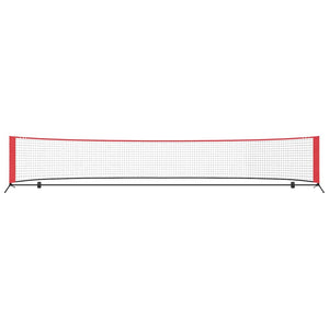 vidaXL Rete da tennis Nero e rosso 494.5 x 90 x 87 cm Poliestere