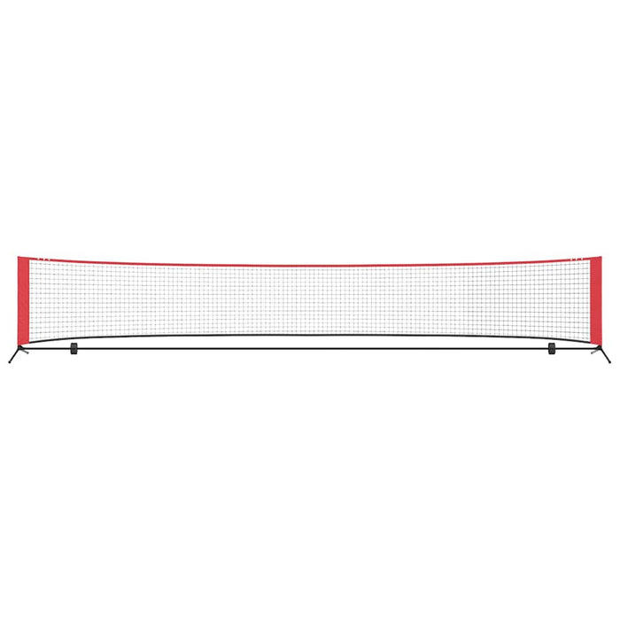 vidaXL Rete da tennis Nero e rosso 494.5 x 90 x 87 cm Poliestere