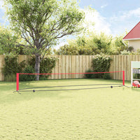 vidaXL Rete da tennis Nero e rosso 595 x 90.5 x 87 cm Poliestere