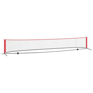 vidaXL Rete da tennis Nero e rosso 595 x 90.5 x 87 cm Poliestere