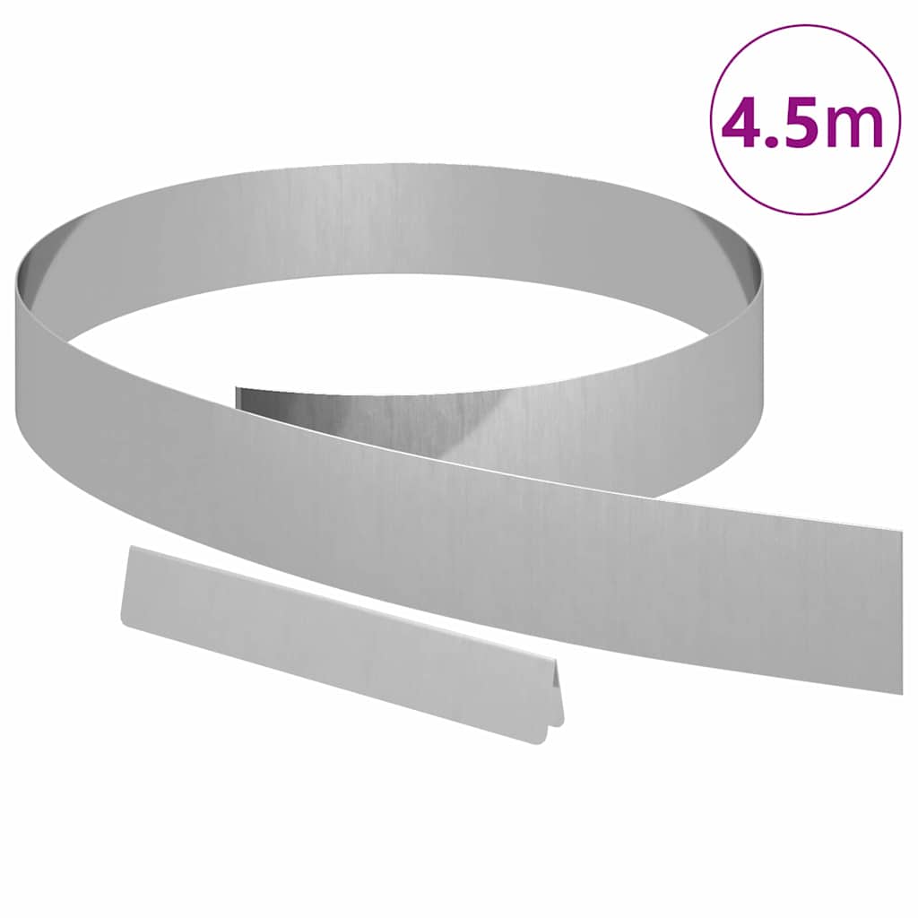 vidaXL Finitura per Prato da Giardino Argento 450 x 10 cm