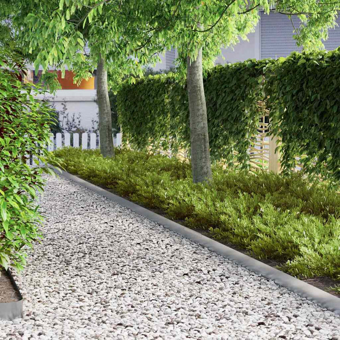 vidaXL Finitura per Prato da Giardino 4 pcs Argento 450 x 10 cm