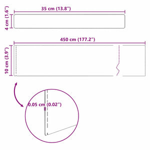 vidaXL Finitura per Prato da Giardino 4 pcs Argento 450 x 10 cm