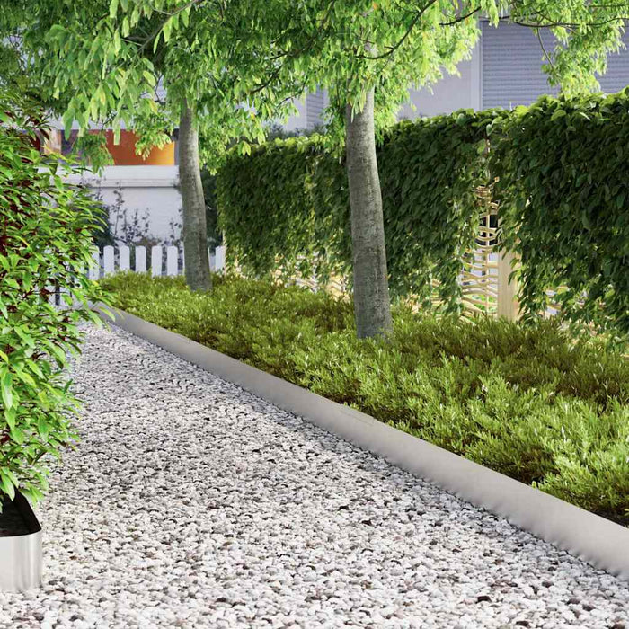 Finitura per Prato da Giardino 4 pcs Argento 450 x 15 cm 868023