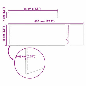 vidaXL Finitura per Prato da Giardino 4 pcs Argento 450 x 15 cm