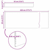 vidaXL Finitura per Prato da Giardino Argento 450 x 20 cm