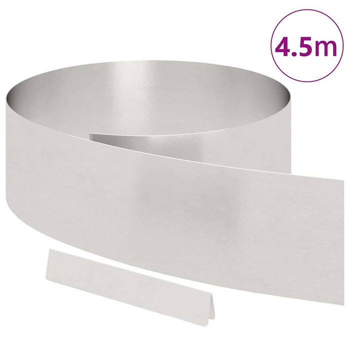 vidaXL Finitura per Prato da Giardino Argento 450 x 20 cm