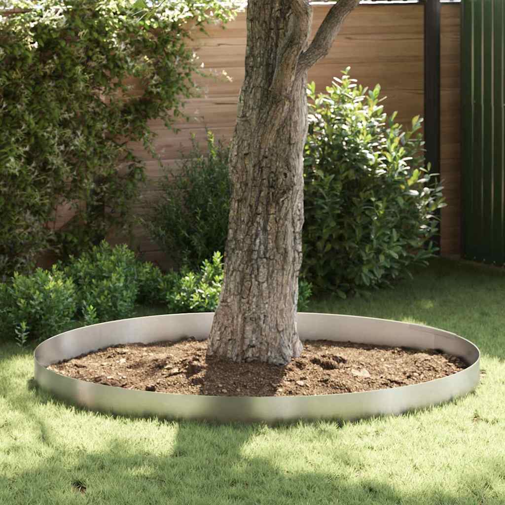 Finitura per Prato da Giardino 4 pcs Argento 450 x 20 cm 868029