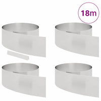 vidaXL Finitura per Prato da Giardino 4 pcs Argento 450 x 25 cm
