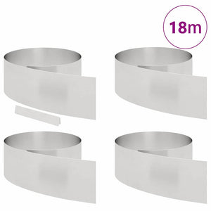 Finitura per Prato da Giardino 4 pcs Argento 450 x 25 cm 868035