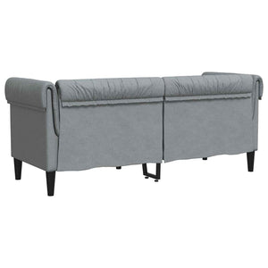 vidaXL Divano Chesterfield Grigio chiaro 182.5 x 74.5 x 74.5 cm