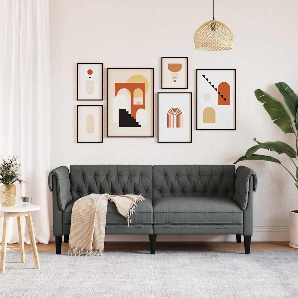 Divano-Sofa-Divanetto Grigio scuro 182,5 x 74,5 x 74,5 cm Poliestere