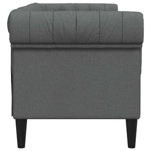 vidaXL Divano Chesterfield Grigio scuro 182.5 x 74.5 x 74.5 cm Tessuto