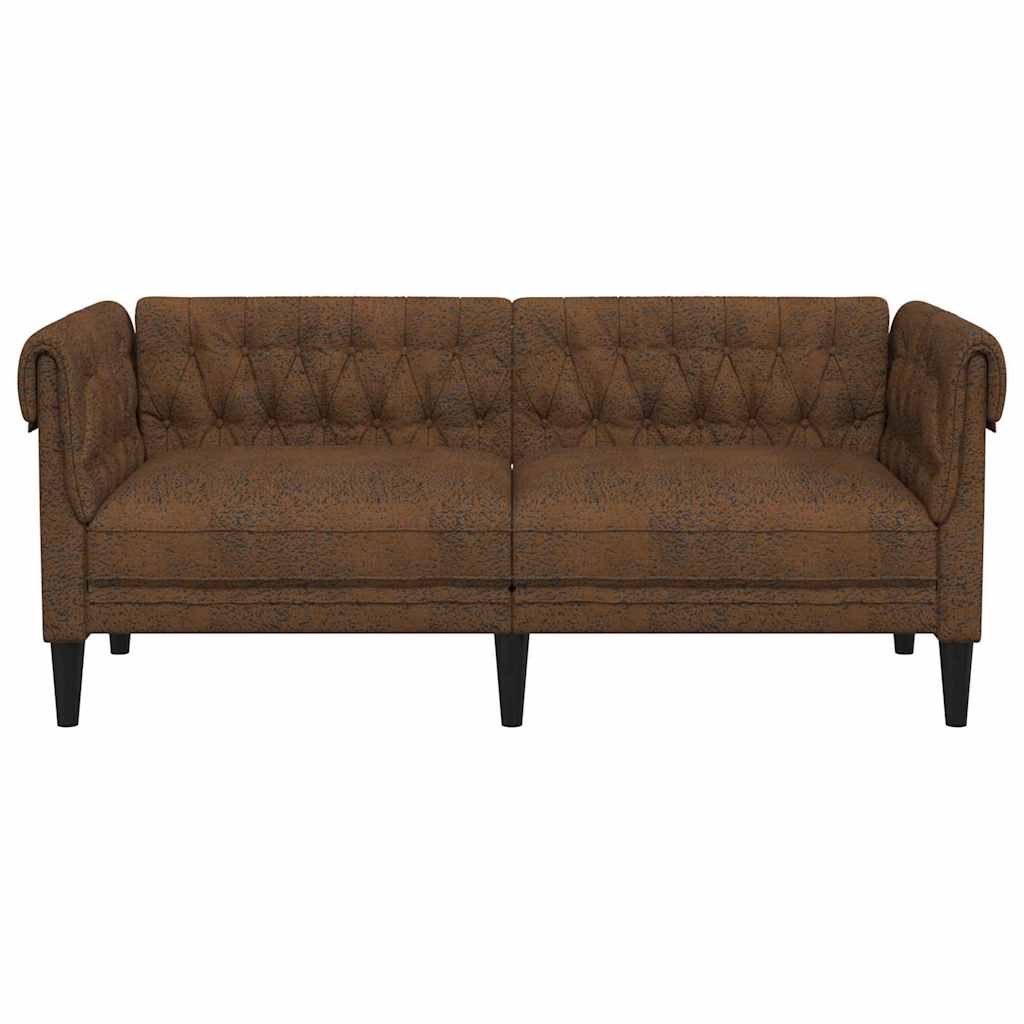 vidaXL Divano Chesterfield Argille Marrone 182.5 x 74.5 x 74.5 cm