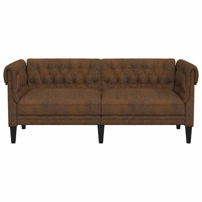 vidaXL Divano Chesterfield Argille Marrone 182.5 x 74.5 x 74.5 cm