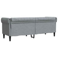 vidaXL Divano Chesterfield Grigio chiaro 201.5 x 74.5 x 74.5 cm