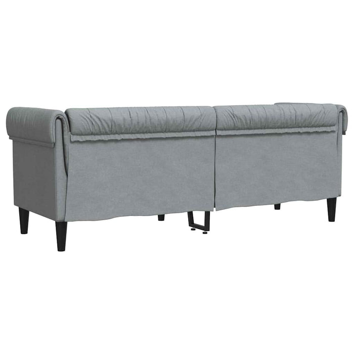 vidaXL Divano Chesterfield Grigio chiaro 201.5 x 74.5 x 74.5 cm