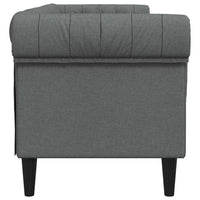 vidaXL Divano Chesterfield Grigio scuro 201.5 x 74.5 x 74.5 cm Tessuto