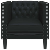 Poltrona Chesterfield Nero 71 x 74.5 x 70.5 cm Pelle sintetica 42013013