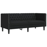 Divano Chesterfield Nero 174 x 74.5 x 70.5 cm Pelle sintetica 42013014