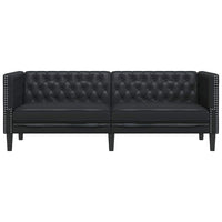 vidaXL Divano Chesterfield Nero 194 x 74.5 x 70.5 cm Pelle sintetica