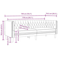 vidaXL Divano Chesterfield Nero 194 x 74.5 x 70.5 cm Pelle sintetica