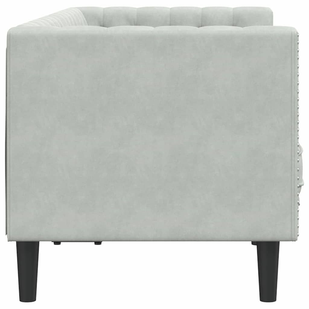 Divano Chesterfield Grigio chiaro 174 x 74.5 x 70.5 cm Velluto 42013019