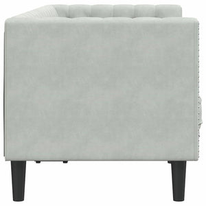 Divano Chesterfield Grigio chiaro 174 x 74.5 x 70.5 cm Velluto 42013019