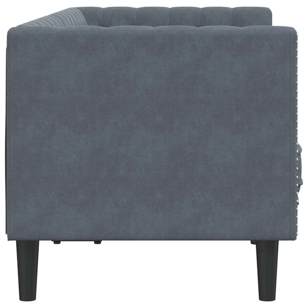 vidaXL Divano Chesterfield Grigio scuro 174 x 74.5 x 70.5 cm Velluto