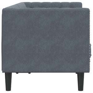 vidaXL Divano Chesterfield Grigio scuro 174 x 74.5 x 70.5 cm Velluto