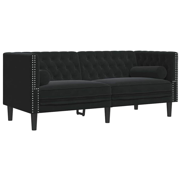 Divano Chesterfield Altro Nero 174 x 74.5 x 70.5 cm Velluto 42013021