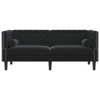 Divano Chesterfield Altro Nero 174 x 74.5 x 70.5 cm Velluto 42013021