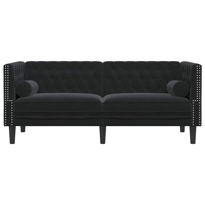 Divano Chesterfield Altro Nero 174 x 74.5 x 70.5 cm Velluto 42013021