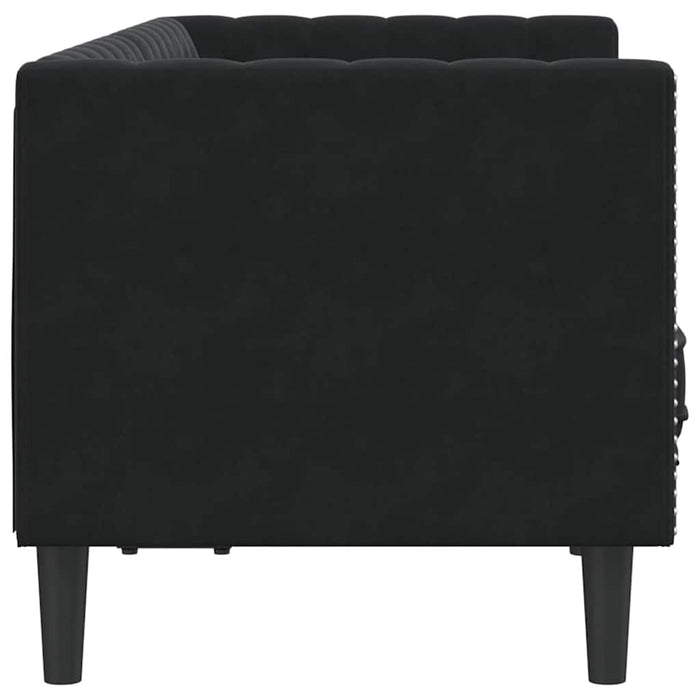 vidaXL Divano Chesterfield Argille Nero 174 x 74.5 x 70.5 cm Velluto