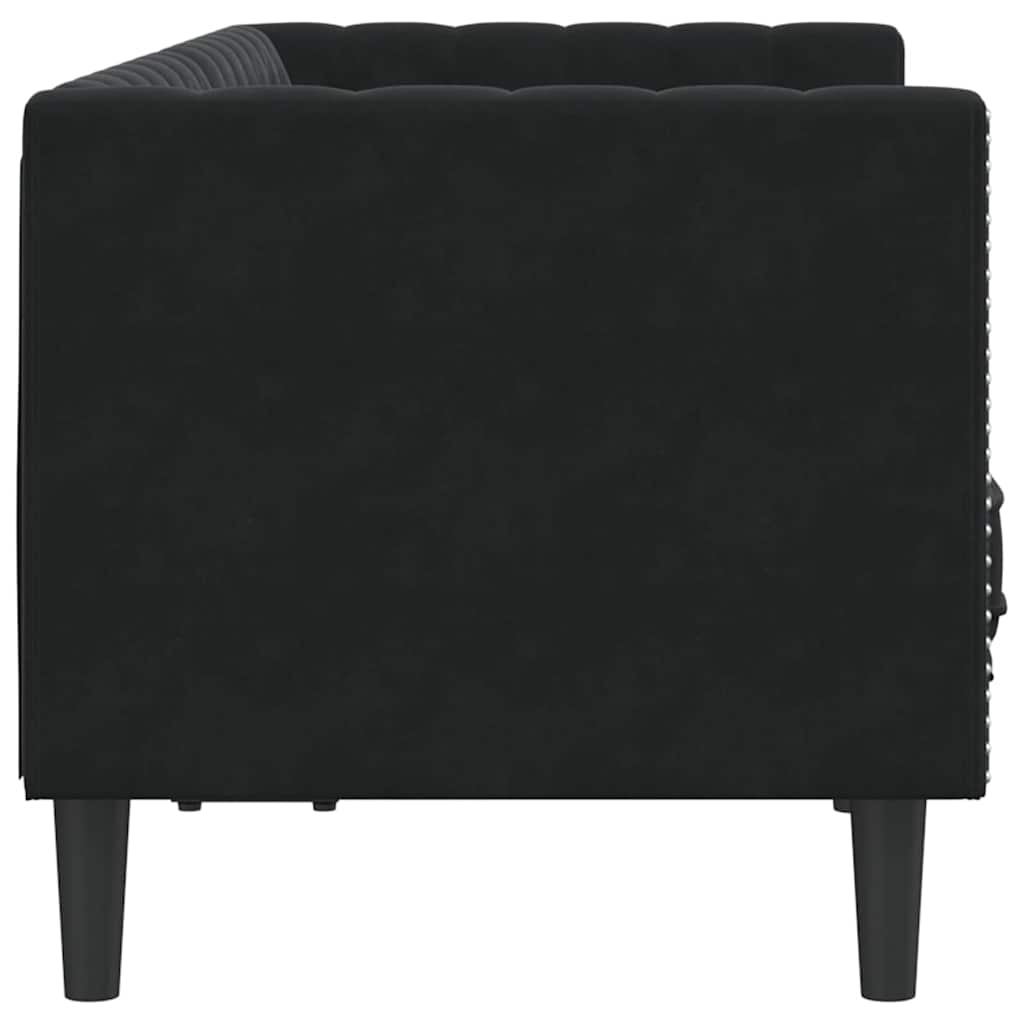 Divano Chesterfield Altro Nero 174 x 74.5 x 70.5 cm Velluto 42013021