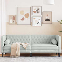 Divano-Sofa-Divanetto Grigio chiaro 194 x 74,5 x 70,5 cm Velluto